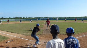 Kids playing baseball